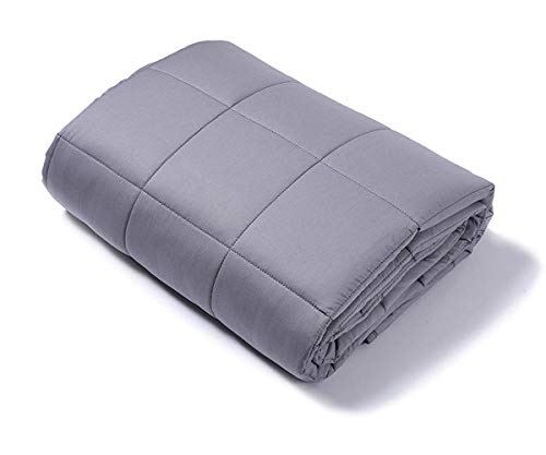 CZZZ Weighted Blanket 15 lbs - 60 x 80 inches Light Grey | 100% Cotton Material with Glass Beads (Light Grey) by CZZZ - Used condition - CA$47.71