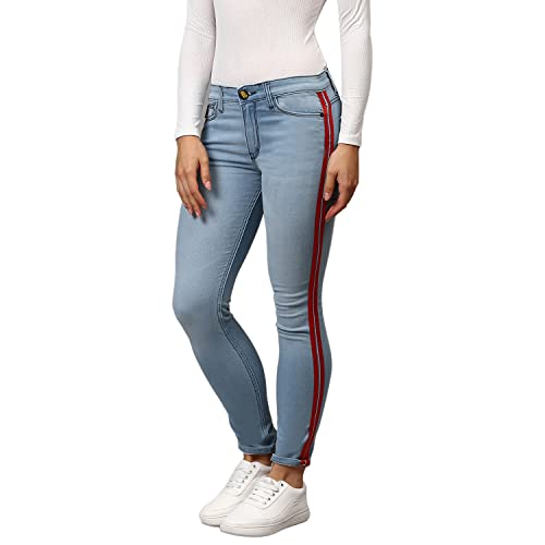 Image of PINACOLADA Women Side Striped Casual Denim Jeans