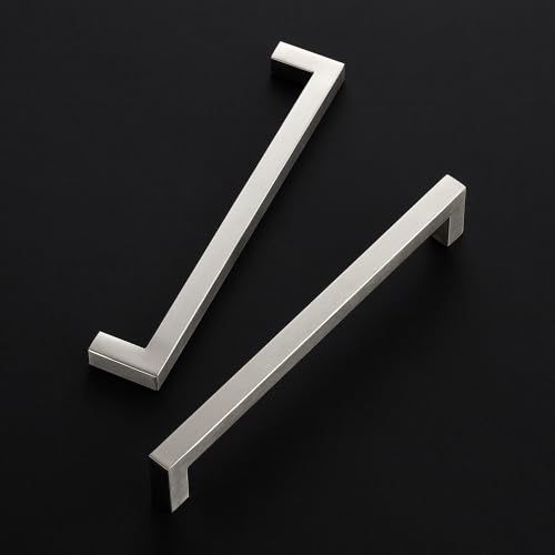 Image of Ravinte 10 Pack Kitchen Brushed Nickel Cabinet Handles 7-1 /2 Inch Hole Center Stainless Steel Square Cabinet Pulls for Dresser Drawer Cupboard Handles with Screwdriver