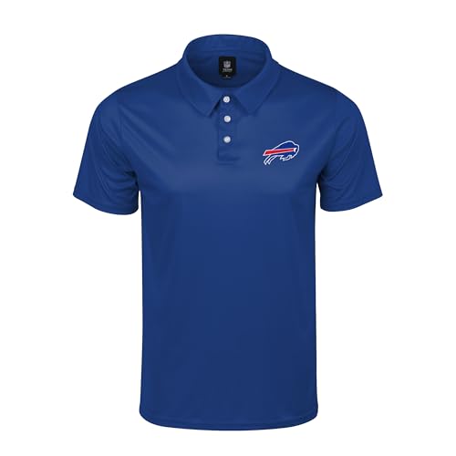 FOCO NFL Men's Officially Licensed Football Team Color Primary Logo Performance Short Sleeve Polyester Polo Shirt