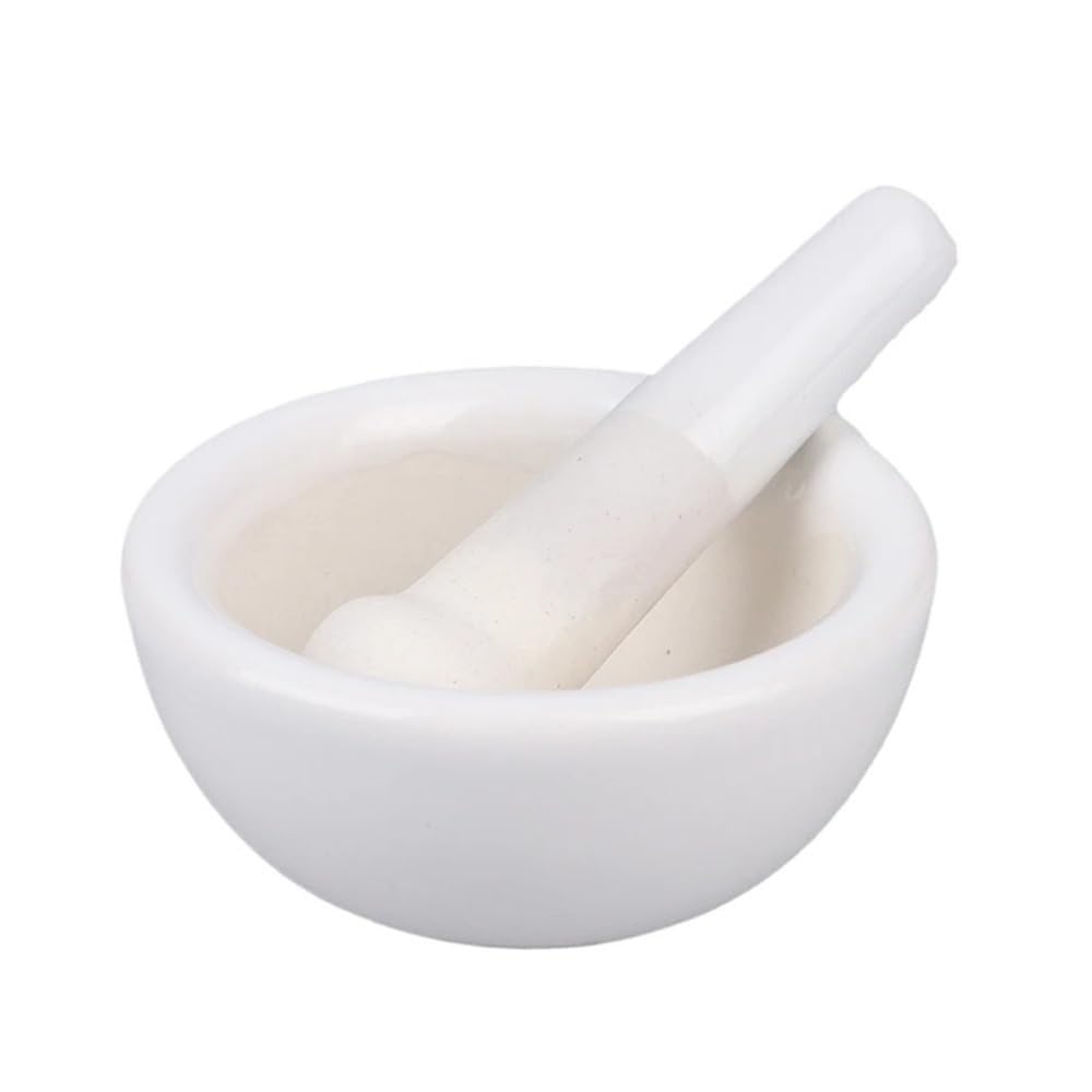 Juego de mortero y maja de cerámica for moler especias, triturar ajo, herramienta de cocina(Small)
