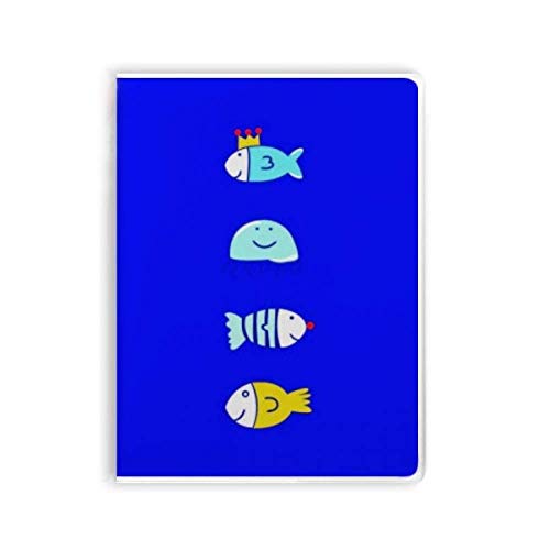 Cadeau art déco original carnet de notes souple méduses et poissons