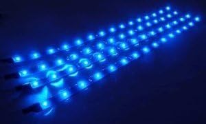 Cutequeen Trading 30cm LED Car Flexible Waterproof Light Strip Blue (pack of 4)