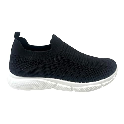Mens Comfort Walk Running Slip ON Pumps Sports Casual Lightweight Trainers Shoes Black