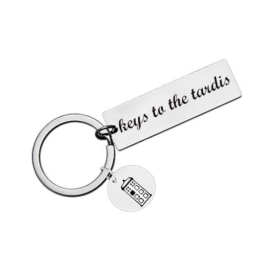 Leseogye Doctor Who Porte-clés Dr Who en acier inoxydable pour fans 7,5 cm, Argenté., taille unique