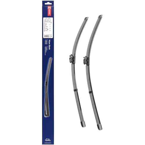 Kit de Escobillas Limpiaparabrisas Planas DENSO (DF-083), 2 Unidades 550/550 mm –Vehículos con volante a izquierda – Silenciosas y Duraderas con Diseño Aerodinámico – Escobillas Limpiaparabrisas OEM