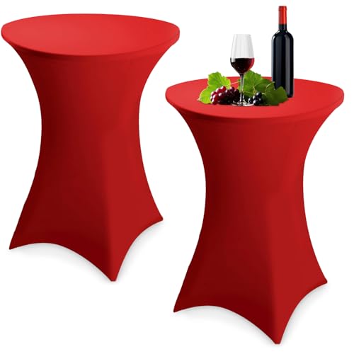 Zhufas Stretch Nappe, Lot de 2 Housse Mange Debout 80x110cm, Housse de Table de Bar Bistrot Ronde, Nappe Mange Debout pour Restaurant Bar Table Cocktail...