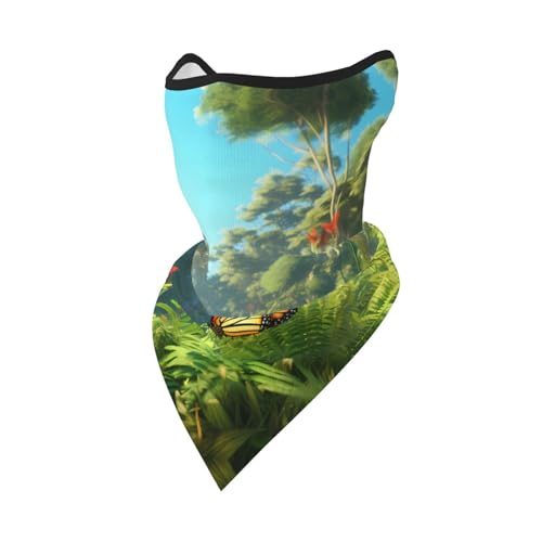 PHAYAH Pasamontañas con patrón de mariposa de saltamontes, bufanda para hombre, capucha solar, pasamontañas refrescante y transpirable