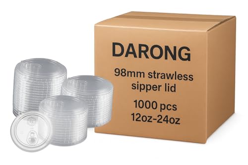 Darong PET Cold Cup Lids (Multiple Sizes) Sipper, Flat lids