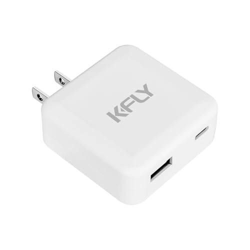 KFLY USB充電器 Type-C 急速充電器 ACアダプター PD20W QC3.0 デュアルポート 折りたたみ式プラグ PSE認証済み iPhone/iPad/Android対応