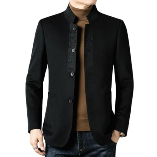 Blazer en laine col montant veste homme de luxe slim fit automne hiver