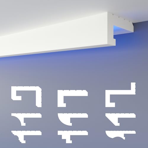 HEXIMO LED-Schattenfugenprofil Stuckleisten, indirekte Beleuchtung XPS-Styropor-Trockenbau-Decke Stuck-Styropor-Deckenleisten (Muster HLED 11) HEXIMO LED-Schattenfugenprofil Stuckleisten, indirekte Beleuchtung XPS-Styropor-Trockenbau-Decke Stuck-Styropor-Deckenleisten (Muster HLED 11)