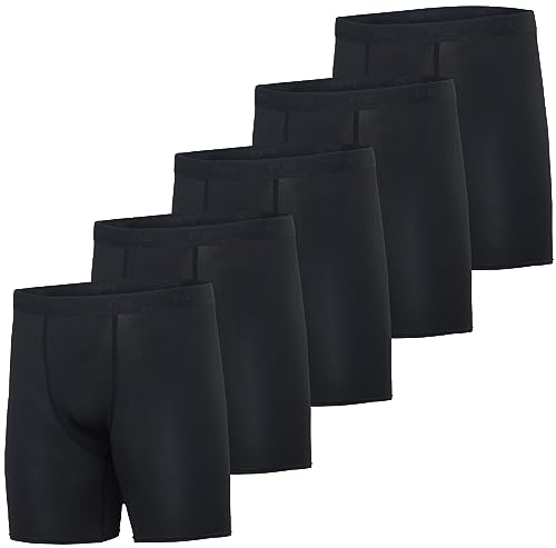 Real Essentials 5 Pack: Mens Compression Shorts - Quick Dry Performance Active Underwear (Available in Big & Tall)