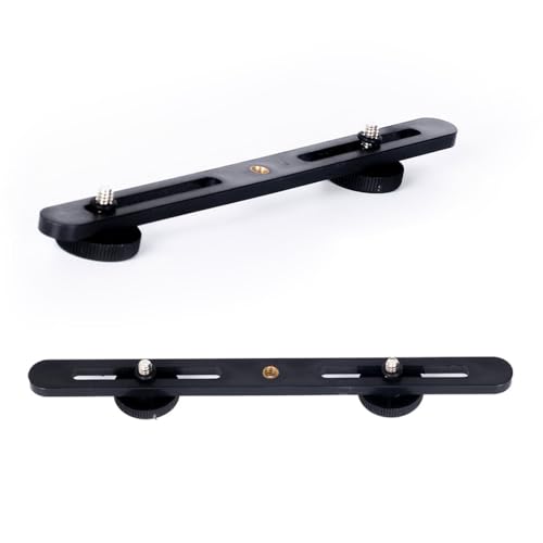 Image of 2 Pack Dual Selfie Light Holder Tripod Mount Stand with 1 /4 Screw Second Video Lights Extension Bar for Clip Fill Light Panel Camera Flash DSLR Double Brightness Phone Live Recording Vlogging