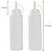 CHILDHOOD 8 oz Squeeze Squirt Condiment Bottles with Cap - Transparent Plastic - for Ketchup Salad dressing Mustard Olive Oil set of (2)