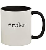 #ryder - 11oz Ceramic Colored Handle and Inside Coffee Mug Cup, Black
