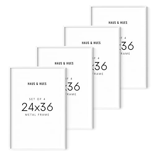 HAUS AND HUES 24x36 White Aluminum Frame Set of 4