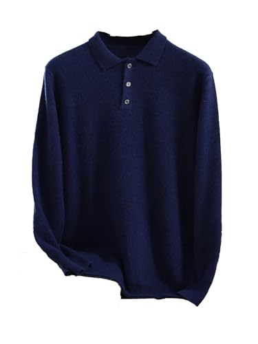 Dcvmvmn Men's Spring Sweater Cashmere Pullovers Jumper Large Size Knitwea Navy Blue