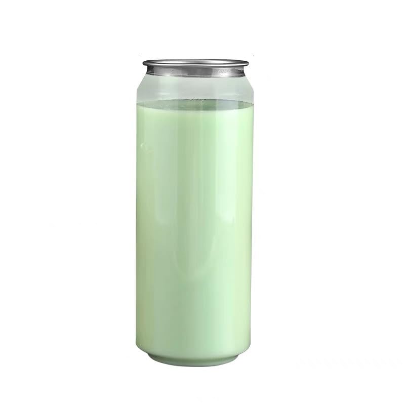Image of 16.9OZ(500ml) Disposable Juice Bottles 100 Pack - Plastic Sealable Can Cups with Lids for Boba, Smoothie, Drinking, Clear Beverage Container with Easy Open Lids