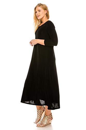 Jostar Women's Stretchy Long Dress Qs Medium Black #TOP1