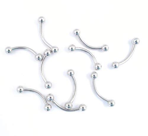 DCTattoo - 10 x **AUTOCLAVED** 1.2mm (16g) Curved Ballbar – 10mm