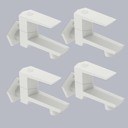 Image of RN PTMT Bib Cock for Bathroom | 15mm Foam Flow Water Tap with Flange | Luxury G20 Series Faucet | High-Grade Engineering Polymer Tap (White, Pack of 4)