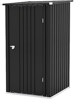 Patiowell 3 x 3 FT Outdoor Storage Shed,Small Garden Tool Storage Shed with Sloping Roof and Single Lockable Door, Outdoor Shed for Backyard Garden Patio Lawn, Black