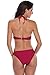 Memory baby Womens Two Pieces Bathing Suit High Neck Swimsuit Bnikini Set Padding Swimwear (M, Wine Red)