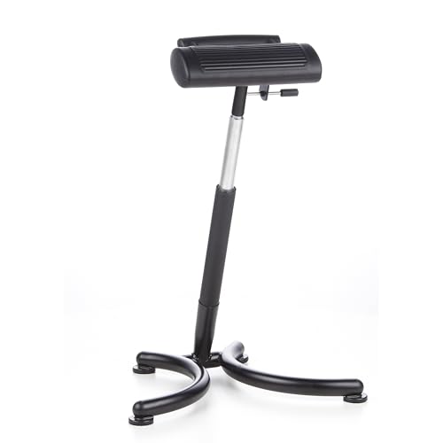 hjh OFFICE Silla de Trabajo Taburete Top Work 30 Espuma Duro ergonomico Ajustable Trabajar de pie Ayudante de Planchado Negro