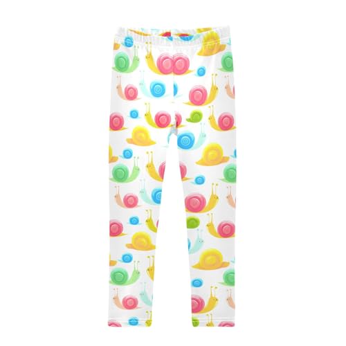 Girls Leggings Size 4T Cartoon Snail Shells Soft Stretchy Pants Breathable Girl Clothes for Gymnastics Dance