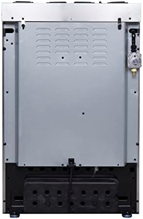 FORNO Breno Full Gas 24" Inch. Range 4 Sealed Burners Cast Iron Cooktop Freestanding Stainless Steel Oven 2.3 Cu.Ft.