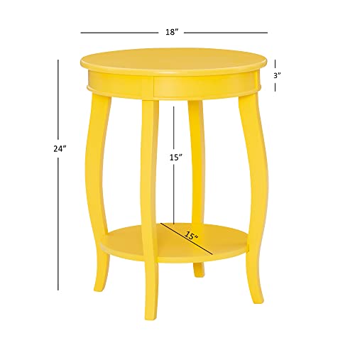Powell Furniture Powell Round Shelf, Yellow Table #TOP3