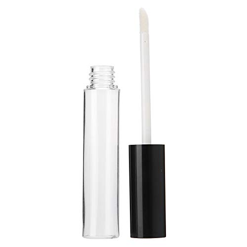 Acouto 25 Unidades de 10 Ml de Tubo de Brillo de Labios Vacío Transparente, Contenedor de Brillo de Labios, Botella de de con Cepillo Incorporado y Anillo de Goma pa