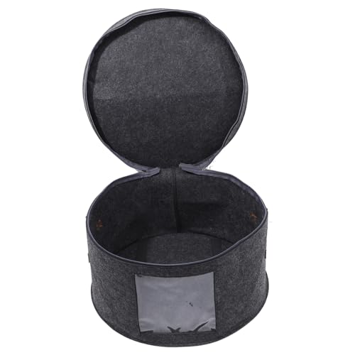 Ciieeo Caja De Almacenamiento Para Sombreros Con Ventana Transparente y Tapa Organizador Portátil De Fieltro Grueso Para Viaje Resistente Para Hombres y Mujeres