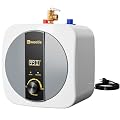 Kweetle 2.5 Gallon Under Sink Water Heater, 110V 1500W Electric Mini Tank with Pressure Relief Valve & Digital Display, Instant Hot Water for Kitchen Bathroom Salon RV, Wall or Floor Mounted