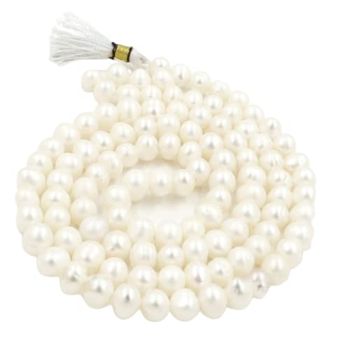 AstroCart 7Mm 108 Beads South Sea Pearl Moti Mala Beautiful Mala White Pearl Beads For Necklace Women Original For Pendent Natural Pure Sachha Moti Ki Mala Beautiful Fresh For Women (B09RH79QDV) Amazon Price History, Amazon Price Tracker
