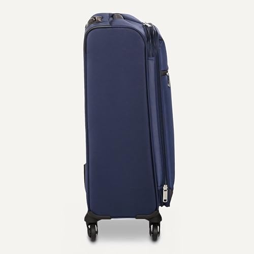 Amazon Basics Luggage, 28" Large Checked Softside Suitcase With Wheels With Four 360-Degree Multi-directional Spinner Wheels Expandable Space Zippered Pocket and Straps, Telescopic Handle, Navy Blue - Image 6