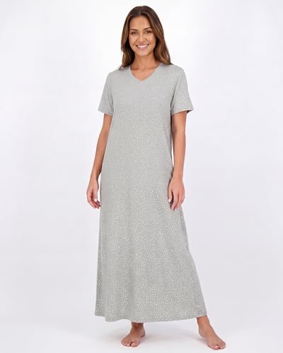 Image of Real Essentials 3 Pack: Women's Soft Maxi Long Nightshirt Short Sleeve Soft Nightgown Sleep Dress (Available in Plus Size)