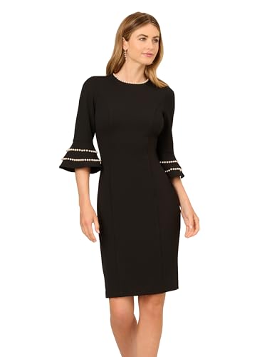 Adrianna Papell Women's Pearl Trimmed Midi Dress