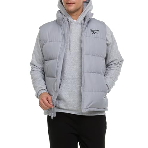 Reebok Mens Puffer Vest - Full Zip Midweight Thick Insulated Sleeveless Jacket for Men - Outdoor Quilted Puffer Winter Vest4
