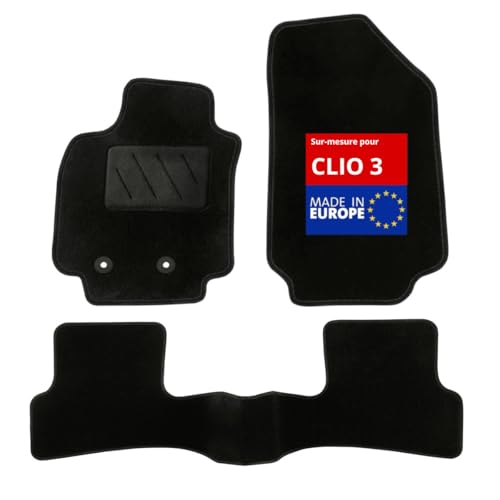 Alfombra coche RENAULT Clio 3 Hatchback BR0 1 repuesto moqueta negra DBS 01763304