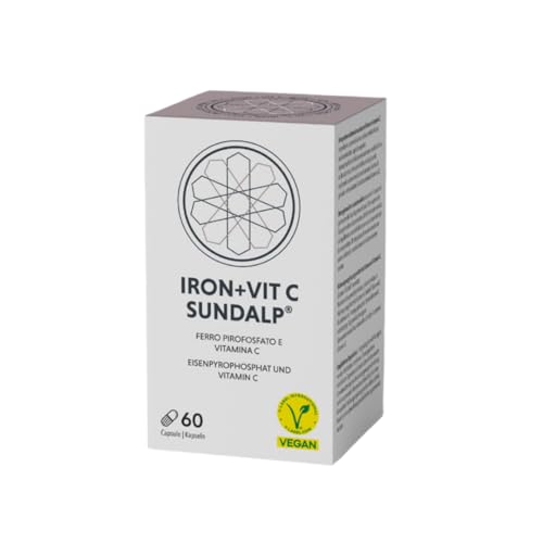 SUNDALP Iron + Vit C | Integratore Stanchezza e Sistema Immunitario | Integratore Alimentare con Ferro e Vitamina C - 60 Capsule