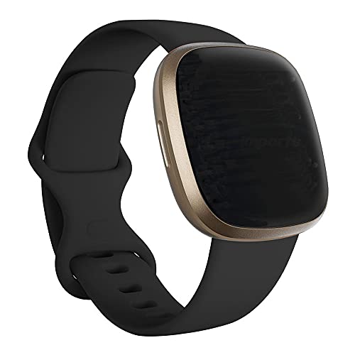 Pulseira Sport Borboleta compativel com Fitbit Versa 4 e Versa 3 - Fitbit Sense e Sense 2 - Marca LTIMPORTS (Preto)