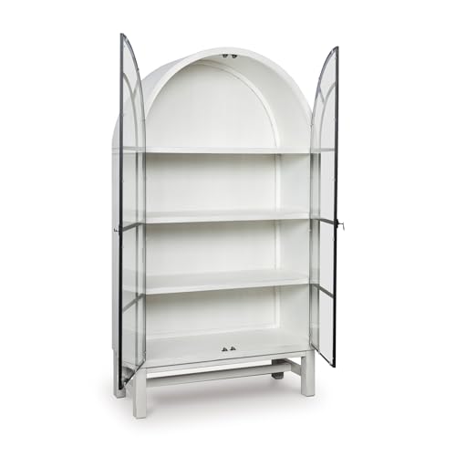 Image of Signature Design by Ashley Basinger Display Cabinet, White Farmhouse