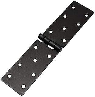 LOGOK2K Cotarba Black Folding Flip Hinge Alloy Backflap Hinge Metal Heavy Duty Strap Tee Hinges Gate Doors Box Shed Anti Rust Fence Thick Strong Powder Coating 200 x 45 mm ( 7.8'' x 1.7'' )