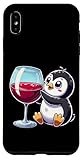 Vous voyez un adorable pingouin de dessin animé se livrant au vin rouge. Vous aimez les pingouins et le vin ?