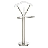 IDIMEX Herrendiener FABIO mit Hosenbügel und Ablage, Champagner/Weiß - Stummer Diener Kleiderbutler Kleiderständer mit Kleiderbügel