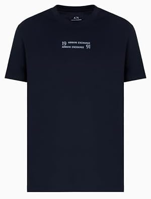Armani Exchange Men's Utility Edge, Logo Lettering, Embroidered Logo,Regular Fit,Blue,M