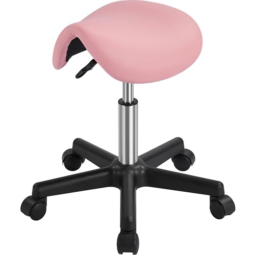 Resistente e Solido: lo sgabello con rotelle è realizzato in acciaio, ecopelle e plastica resistente, può sopportare fino a 120 kg. Dimensioni complessivi: 50 x 45,5- 60cm. L'altezza può essere facilmente regolata da 45cm a 60 cm tirando il manubrio sotto lo sgabello