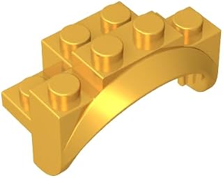 Gobricks 2x4x2 Wheel Sports Car Fender, Metallic Gold, 10 pcs Brick Parts | GDS-M492, Compatible with LEGO bricks, MOC brick replacement parts, consistent color matching, precision manufacturing,